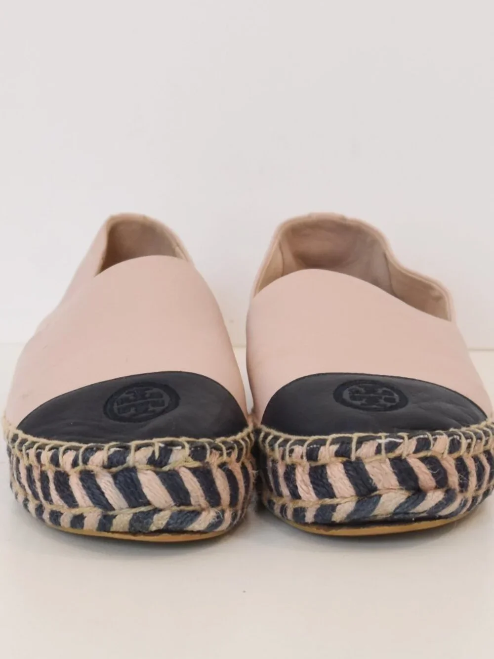 SOLD ON EBAY Tory Burch Leather Colorblock Espadrille Flats Cap Toe Logo 7M 8099